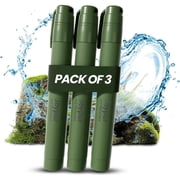 Purewell Portable Water Filter Straw for Survival, Camping, Hiking and Emergency Use(3pce green)