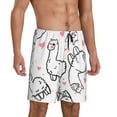 thumbnail image 2 of Bixox Men's Alpacas and Hearts printed lightweight casual shorts, soft sleep shorts with pockets., 2 of 7