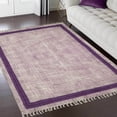 thumbnail image 2 of Casavani Hand Block Printed Cotton Dhurrie Purple Bohemian Kitchen Carpets Sqaure Outdoor Rug 4x4 feet, 2 of 6