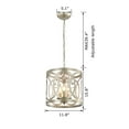 thumbnail image 2 of The Lighting Store Aurelia 3-light Light Gold with Bronze Metal Cage Drum Pendant Chandelier, 2 of 5