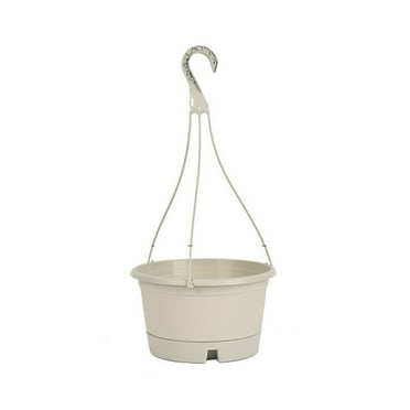 FACEGA Hanging Planter Basket,Indoor/Outdoor Durable Hanging Flower Pot with Drainage,Space-Saving for Succulents & Ivy,Grey
