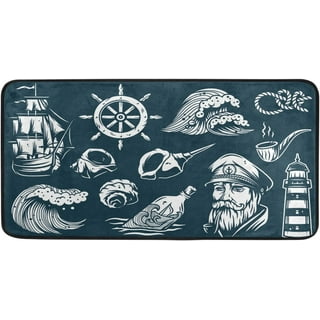 Nautical Woven Nautical Entry Rug, Square Door Mat Made in the USA by hand  in Mystic, Connecticut $ 165.00