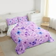 thumbnail image 3 of Homewish Gradient Colorful Butterfly Bedding Comforter Set,Flying Animal Twin Comforter Sets,Purple Blue Pink Bedding Set For Girls,Microfiber Bedroom Decor Reversible,2 Pieces, 3 of 8