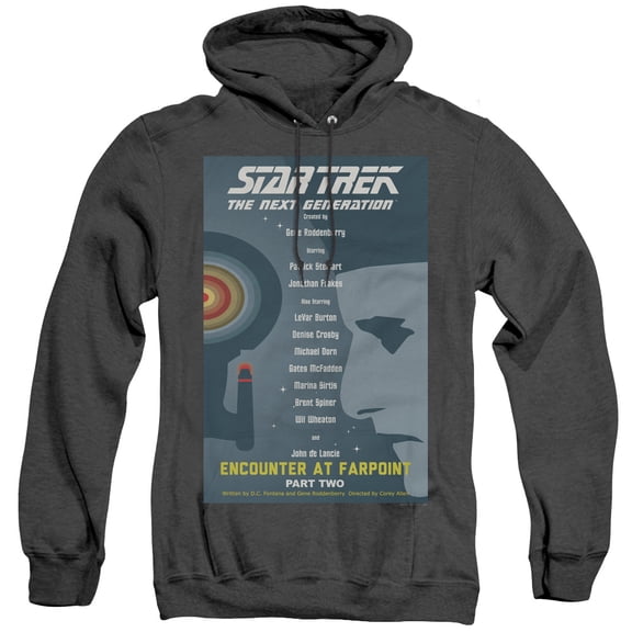 Star Trek Tng Season 1 Episode 2 Adult Heather Hoodie Sweatshirt Black