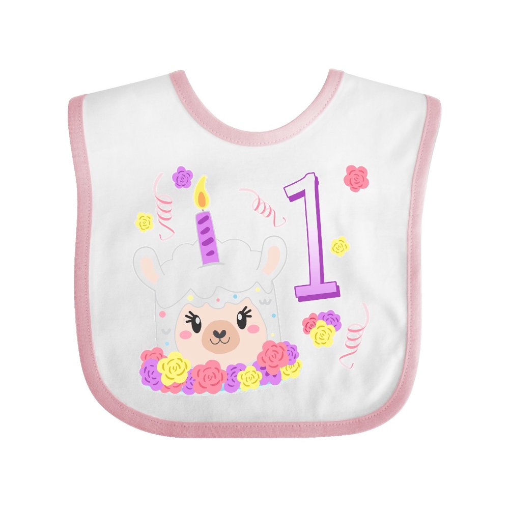 First birthday cute llama cake Baby Bib
