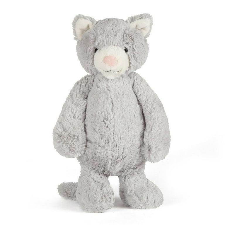 Jellycat Bashful Grey Kitty Stuffed Animal, Medium, 12 inches