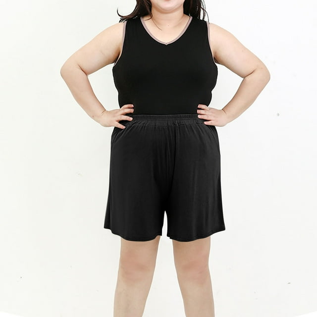 DPTALR Shorts d'Été Élastiques pour Femmes, Taille Fine, Style Décontracté, Pyjama Ample, Pantalon de Maison