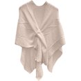 thumbnail image 1 of LinYooLi Poncho Cape Élégant pour Femmes - Croisé devant Couleur Unie - Cardigan Tricoté, 1 of 7