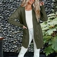 thumbnail image 5 of Breezora Women's Chunky Knit Cardigan Sweater Coat with Double Pockets Long Loose Fit Open Front XXXL Size Green, 5 of 6