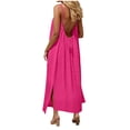 thumbnail image 3 of Gubotare Women's Maxi Dresses for Women Casual Long Summer Sun Dresses 2026 Spaghetti Strap Hawaiian Vacation Outfits for Women (Hot Pink,XL), 3 of 7
