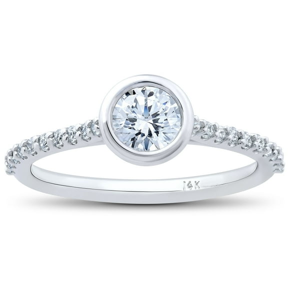 3/4ct Charlotte Lab Created Diamond Engagement Ring 14k White Gold
