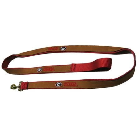 - Georgia Bulldogs Leather Lead Red 6 Foot Dog Leash