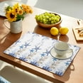 thumbnail image 2 of Starfish Placemats Set of 4, Blue Ocean Coastal Coral Shell Nautical Boat Placemats for Dining Table, Place Mats for Kitchen Tabletop, Waterproof Wipeable Dining Table Mats Set, 2 of 9