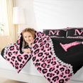 thumbnail image 3 of Manfei Pink ABC Print A Twin Comforter Sets,Classic Fashion Leopard Print Bedding Set,Black Reversible,2-Piece,1 Comforter and 1 Pillowcase, 3 of 7