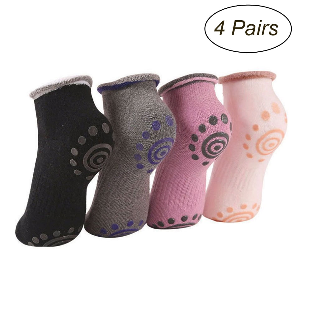 4 Pairs of Yoga Socks Women’s Non AntiSkid Pilate Grip Socks