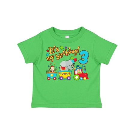 

Inktastic It s My Birthday- Circus Train 3rd Birthday Gift Toddler Boy or Toddler Girl T-Shirt