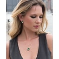 thumbnail image 4 of Leafael Wish Stone Stud Earrings with Emerald Green Birthstone Crystal, 18K Rose Gold Plated, 4 of 7
