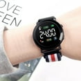 thumbnail image 3 of Opvise LED Electronic Watch Elastic Band Multifunctional Luminous Round Dial Adjustable Time/Date Display Braided Electronic Digital Wrist Watch Clock Fashion Accessory, 3 of 8