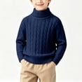 thumbnail image 2 of Little Boys Turtleneck Cable Chunky Knit Sweaters 12M-11Y Kids Soft Warm High Collar Pullover Sweater, 2 of 8