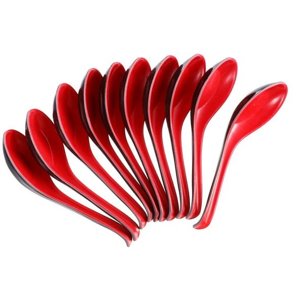 FOLOYORI Japanese Soup Spoons Soup Spoons Black 10 Pcs