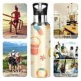 thumbnail image 7 of Yayeee 20oz Insulated Water Bottle Double Wall Stainless Steel with Flip Straw Lid, Beach Pattern, 7 of 7