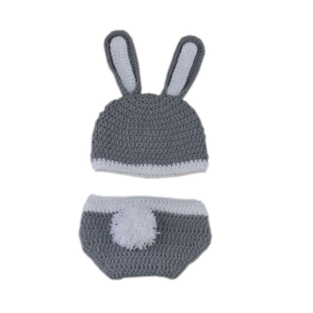 Newborn Infant Baby Crochet Knit Photo Photography Costume Prop Outfit Bunny HOT
