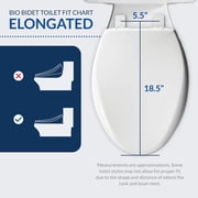 Bio Bidet By Bemis 7MSLIMZEROR 000 SlimZero Round Bidet Toilet Seat. Dual Nozzles, Night Light, Slow Closing