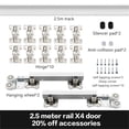 thumbnail image 2 of Metal Folding Sliding Door Overhead Track No Bottom Rail Hanging Pulley Hardware For Cabinet Wardrobe Closet ,Easy Install, 2 of 7