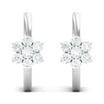 thumbnail image 3 of Rosec Jewels Floral Hoop Earrings with Diamond, 18K White Gold, 3 of 8