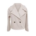 thumbnail image 4 of Wutalume Women's Fashionable, Elegant, Solid-color, Long-sleeved, Short Woolen Coat With A Turned-up Collar, Chic Design, Ideal for Office and Casual Occasions,Beige L, 4 of 4