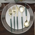thumbnail image 6 of Efavormart 24 Pack | 8" Metallic Gold With Hunter Emerald Green Utensil Set, Modern Premium Plastic Silverware Set, 6 of 11