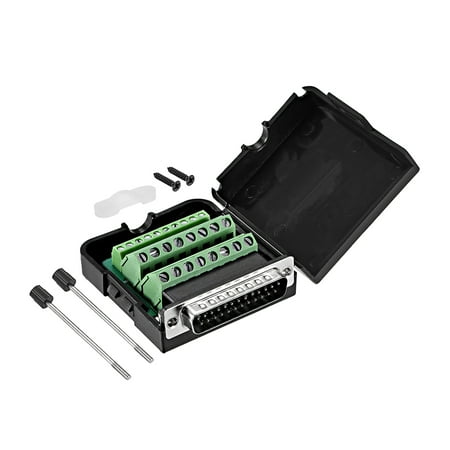 

D-sub DB25 Breakout Board Connector with Case 2-row Male Port Solderless Terminal Block Adapter with Thumb Screws