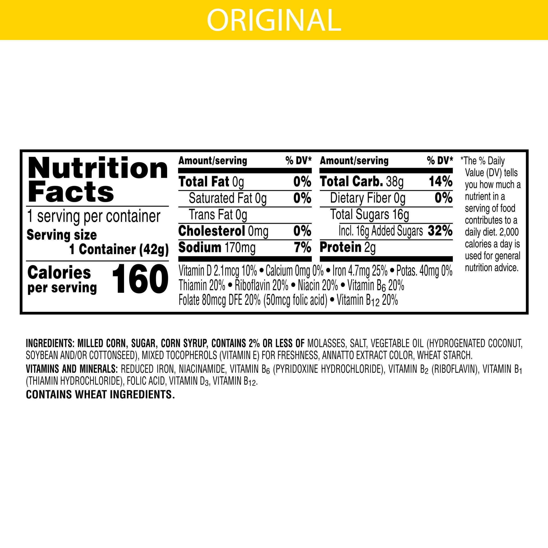 (12 pack) Kellogg's Corn Pops Original Breakfast Cereal, 8 Vitamins and Minerals, Single Serve Cup, 1.5 oz