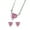 Pink, variant on LYMAYTER Heart Drop Earring Necklace Women's Earring Necklace Set - Pink Heart, for Prom and Wedding