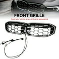 thumbnail image 3 of Diamond Black Silver Front Kidney Grille Mesh Fit for BMW 3 Series G20 G28 2023-2024, 3 of 5