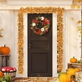 thumbnail image 5 of 2-Piece Halloween Artificial Maple Leaf Garland Set - 68.89" Orange Pumpkin & Fall Leaves Rattan for Indoor Holiday Decorations, Party & Fireplace Decor, 5 of 6