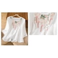 thumbnail image 7 of T Shirts For Women Womens Tops Loose Cotton Elegant Summer Five Part Sleeve Top Round Neck Embroidered Shirt Short Sleeve T Shirt, 7 of 7