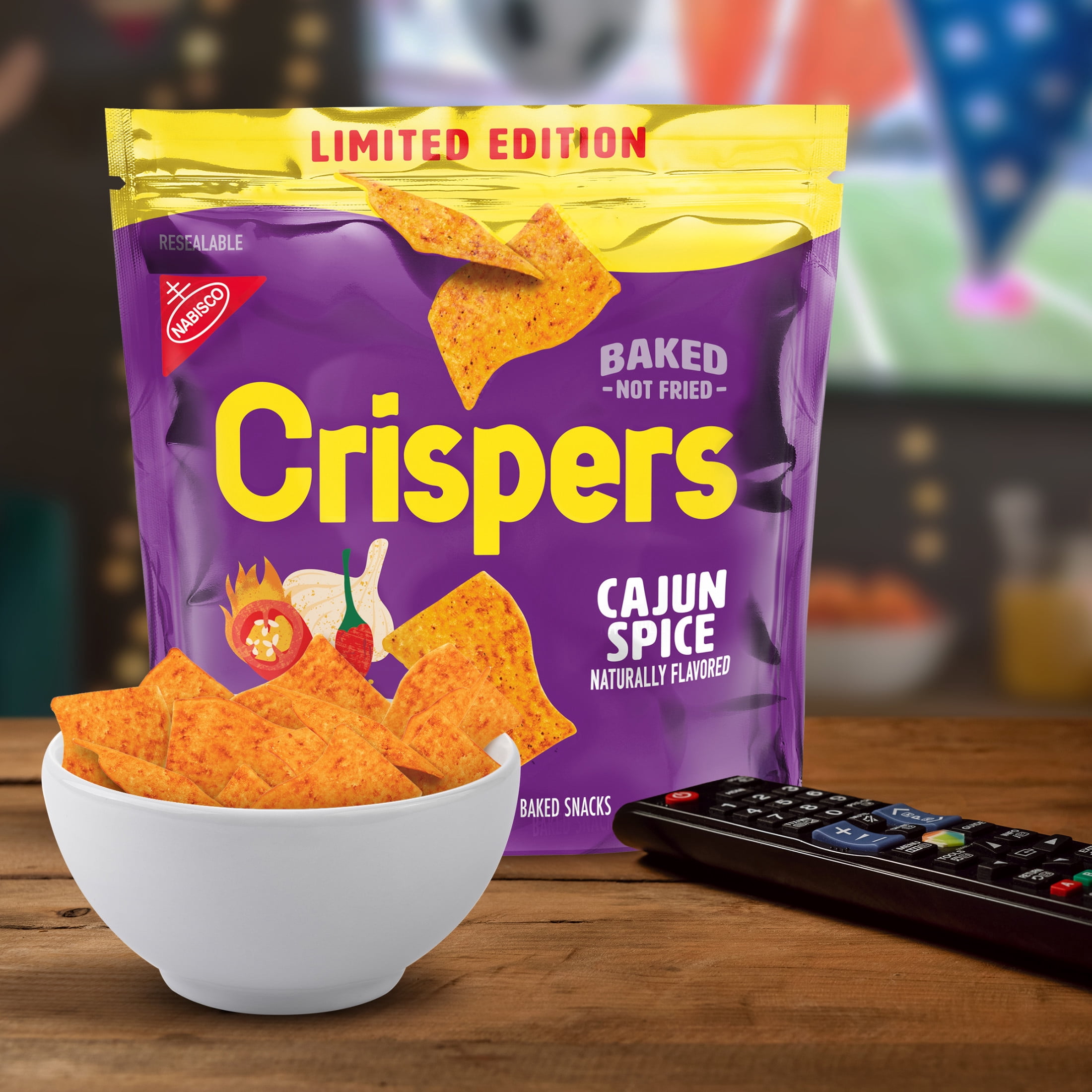 Crispers Cajun Spice Flavor Baked Snacks, Crunchy Snacks, Limited Edition, 5.11 oz