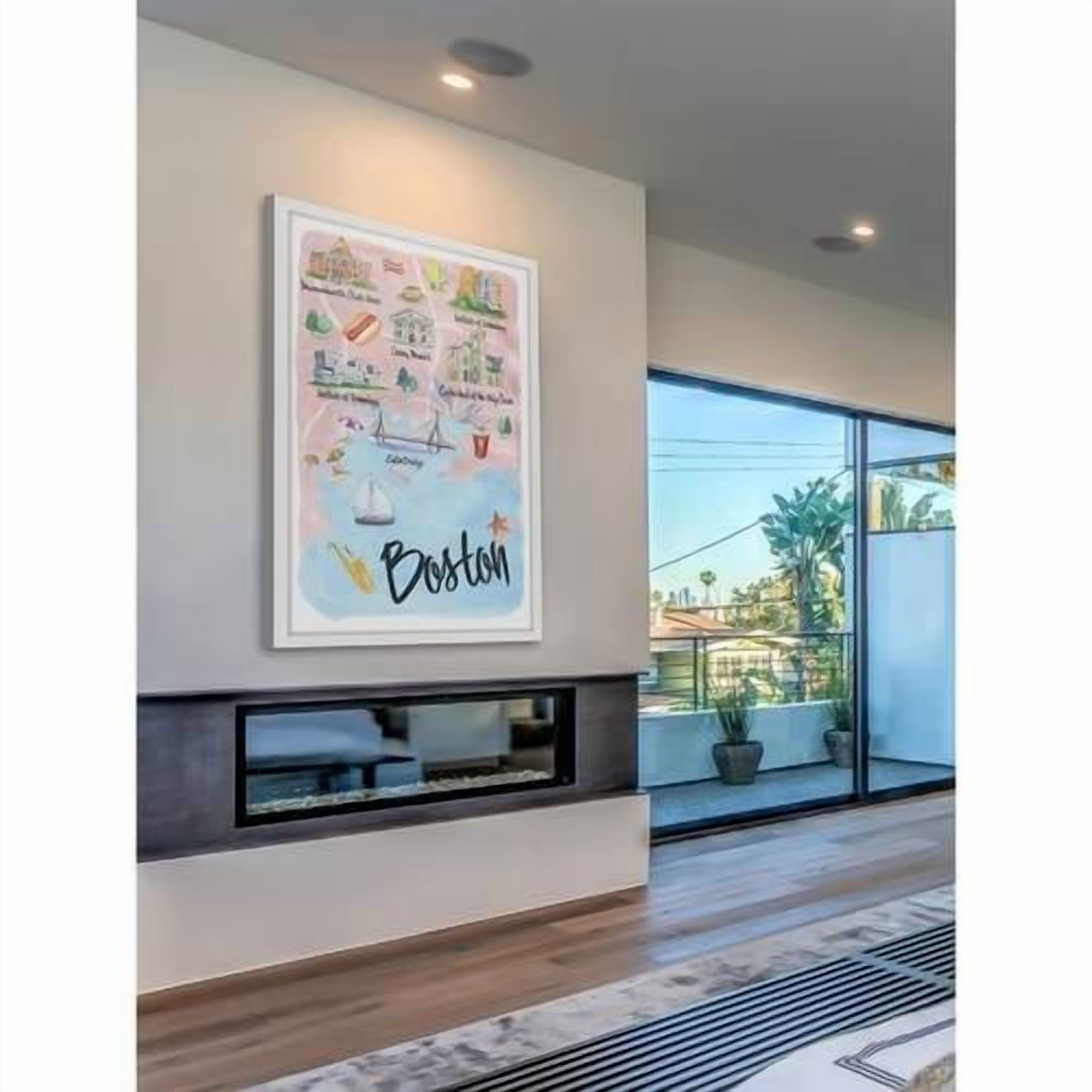 "I Love Boston" Framed Painting Print