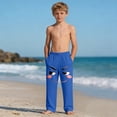 thumbnail image 6 of Boys 3D Cartoon Face Print Pants Funny Novelty Joggers for Kids Soft Polyester Spandex Casual Sweatpants with Pockets Elastic Waistband Lounge Wear Blue,Size 6 T, 6 of 9