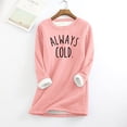thumbnail image 2 of Honeeladyy Womens Winter Warm Sherpa Lined Sweatshirts Soft O Neck Fleece Printed Pullover Sweatshirt tops Thanksgiving Gift, 2 of 5