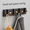 thumbnail image 3 of Ganchos Sin taladro Montado en pared Rack Rack Noxing Chaquetas Organizador Aluminio Sin deslizamiento Sin resbalón Tenedor de colgante Sala de estar Negro Oro 4 Ganchos Speravity HA010064-04B, 3 of 6