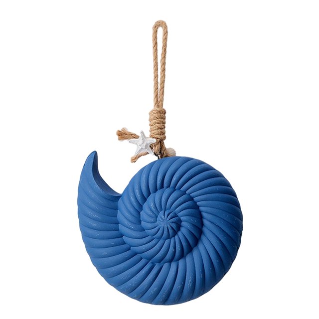 Adorno de madera mediterráneo para decoración del hogar, decoración de madera para interiores y exteriores, colgante de pared. Azul