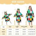 thumbnail image 4 of FORMRS Wearable Blanket Hoodie with Sleeves for Kids Cozy Flannel Sweatshirt, Blue Checkered Pattern, 4 of 7