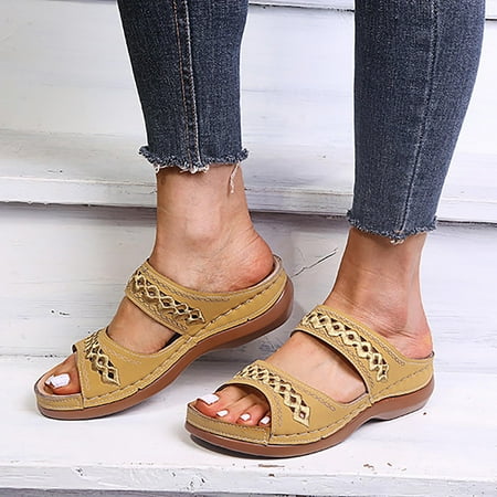 

Hvyesh Womens Orthopedic Sandals Casual Summer Open Toe Sandals Comfy Arch Support Sandals Walking Breathable Sandal Size 5