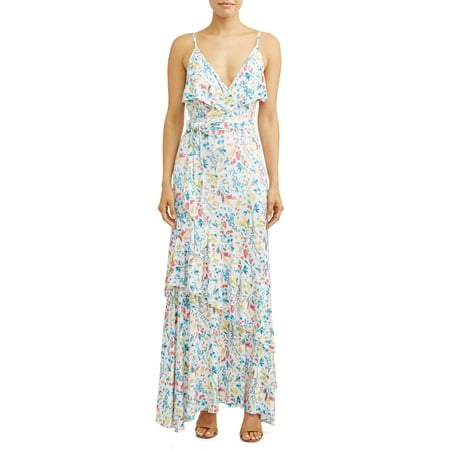 - Faux Wrap Front Maxi Dress Women's (Floral Print)