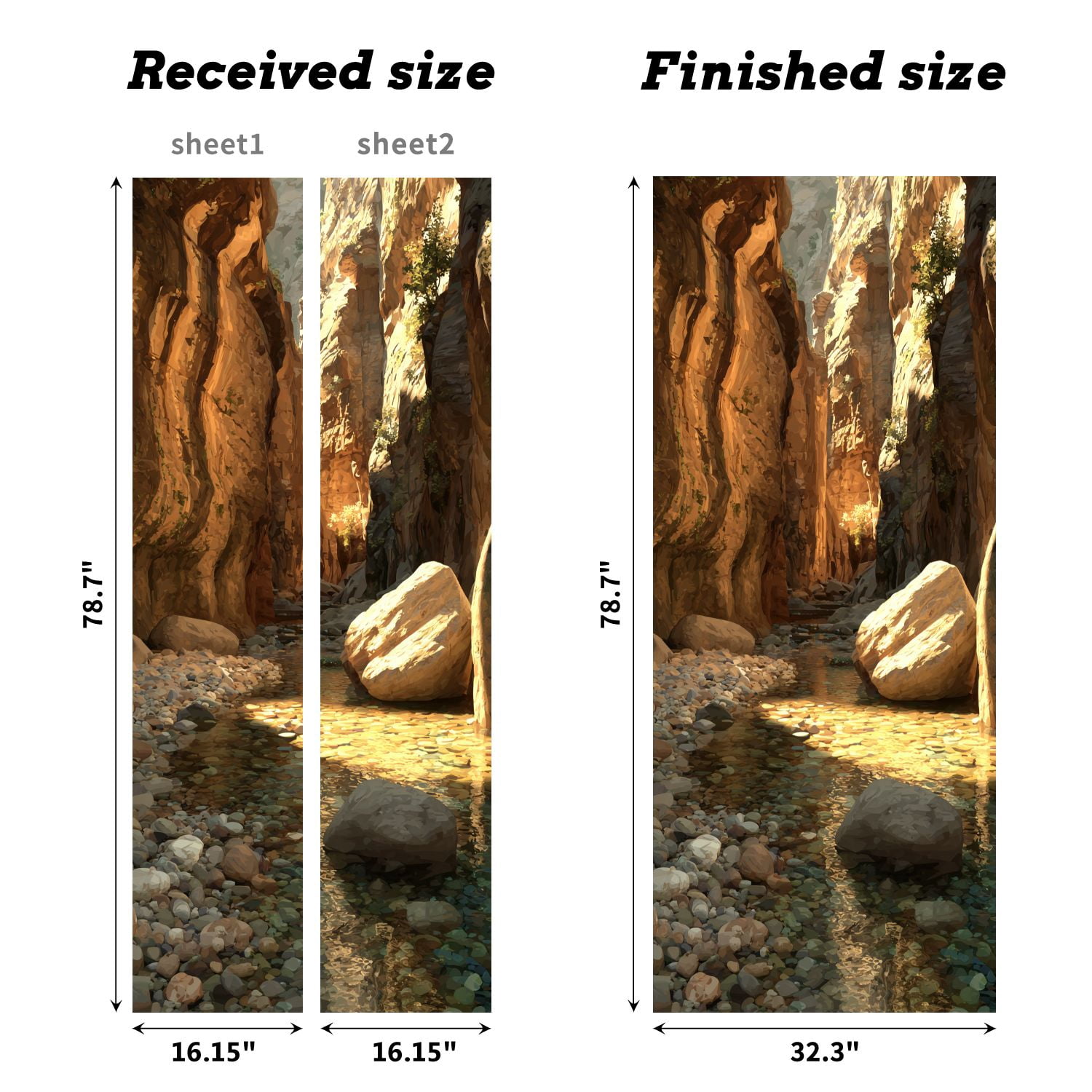 Self Adhesive Vinyl Refrigerator Wrap Set Wall street Narrows Zion National Park Door Mural Removable Fridge Sticker Peel and Stick&nbsp;Full Door Cover Decal Kitchen Bar Decor