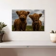 thumbnail image 2 of Elephant Stock Baby Highland Cows Wall Art - Horizontal Canvas Wall Art - Living Room Wall Decor - Animal Canvas - Brown And Blue Decor - 12" x 8", 2 of 8
