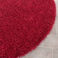 thumbnail image 3 of SAFAVIEH Clyde Solid Plush Polyester Shag Area Rug, Red, 7' x 7' Round, 3 of 5