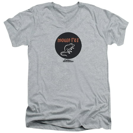 - Parks and Recreation Mouse Rat Circle Mens V-Neck Shirt